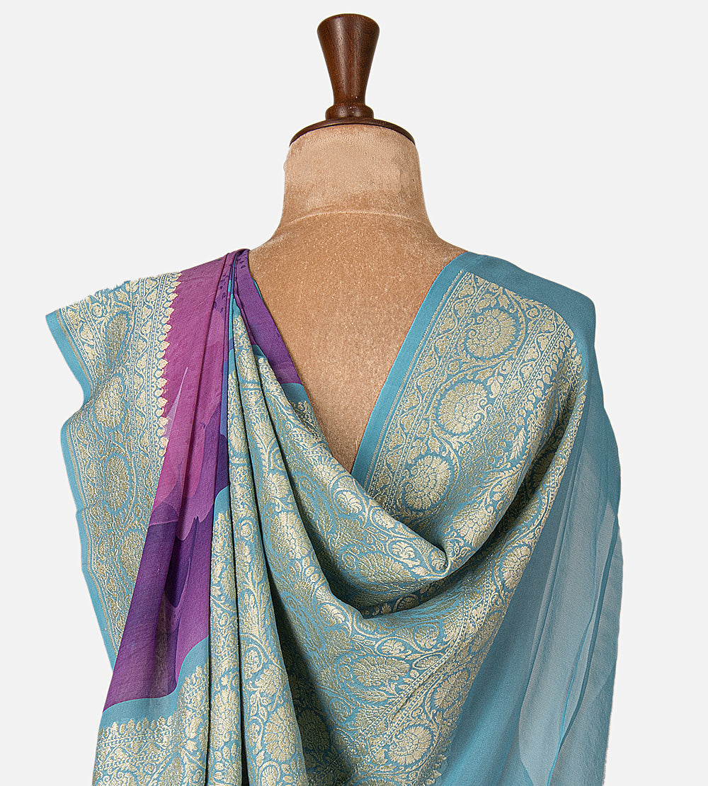 Blue Georgette Saree
