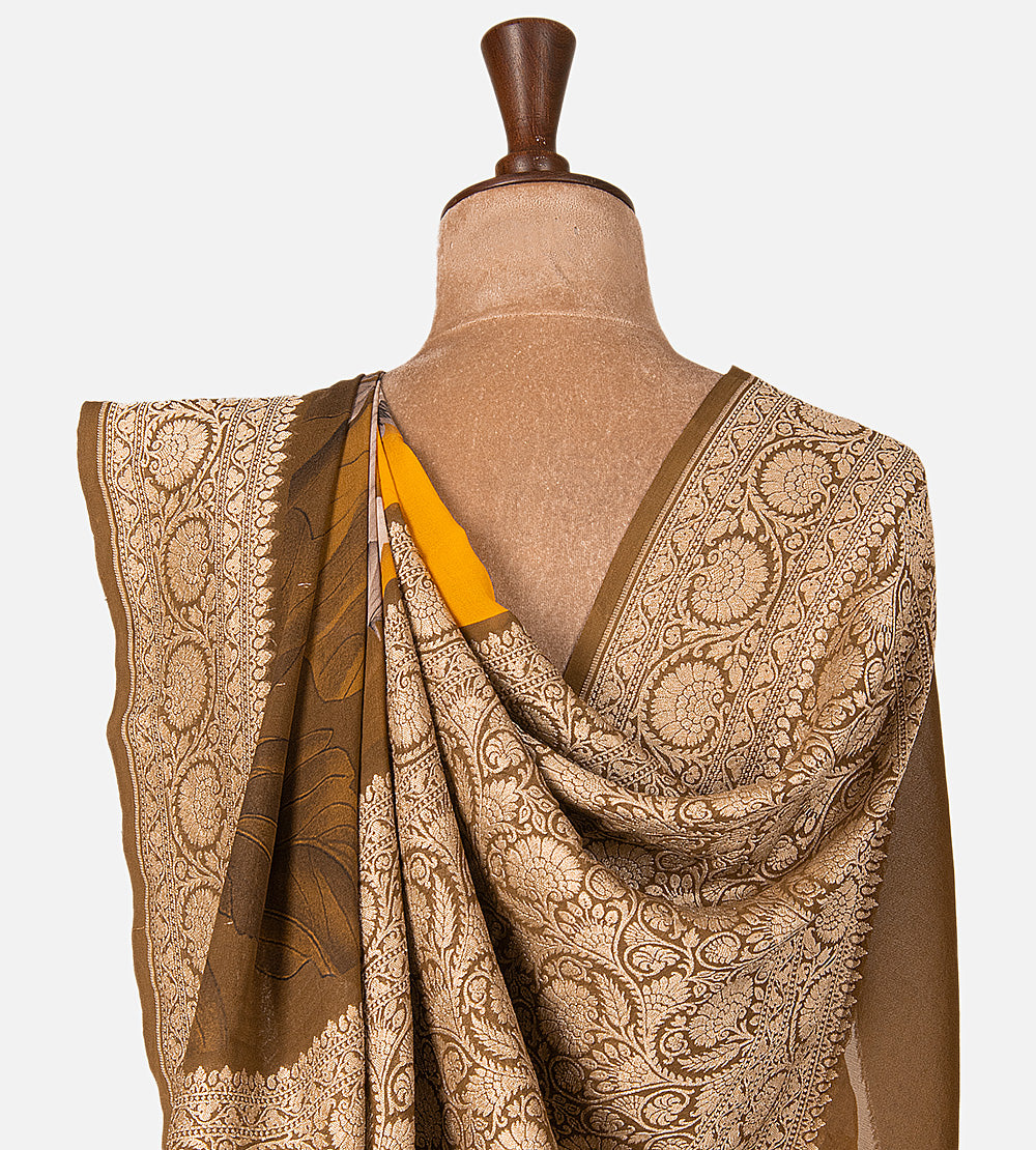 Yellow Georgette Saree