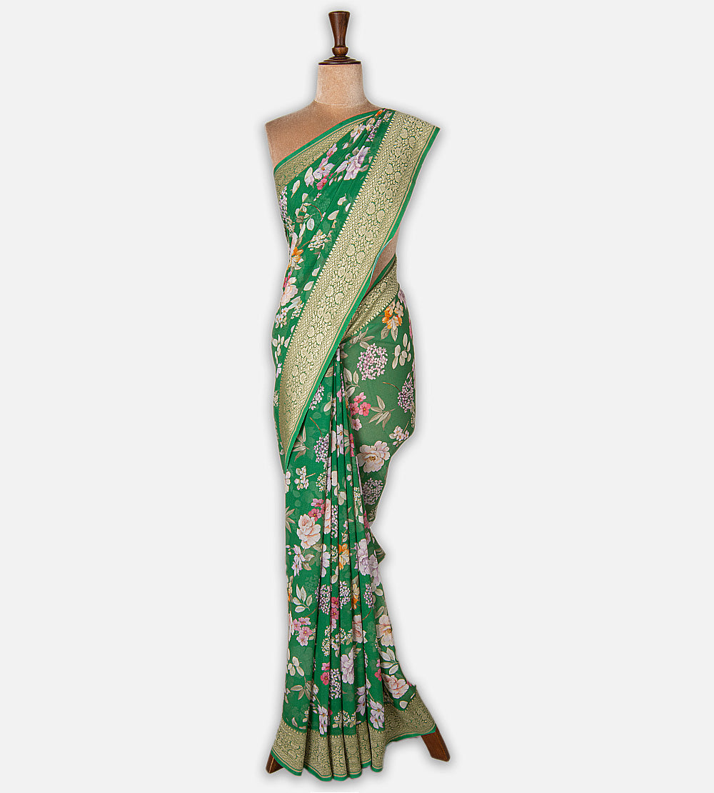 Green Georgette Saree