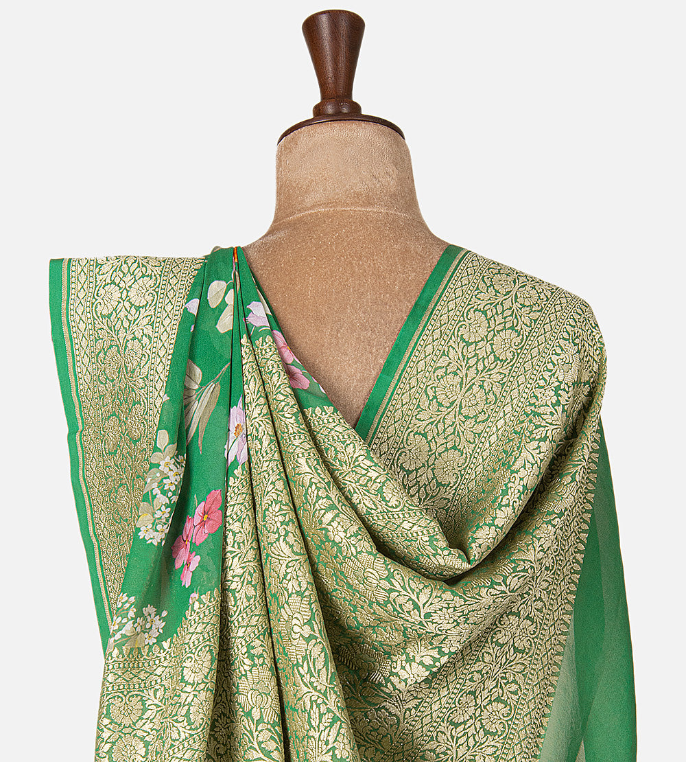 Green Georgette Saree