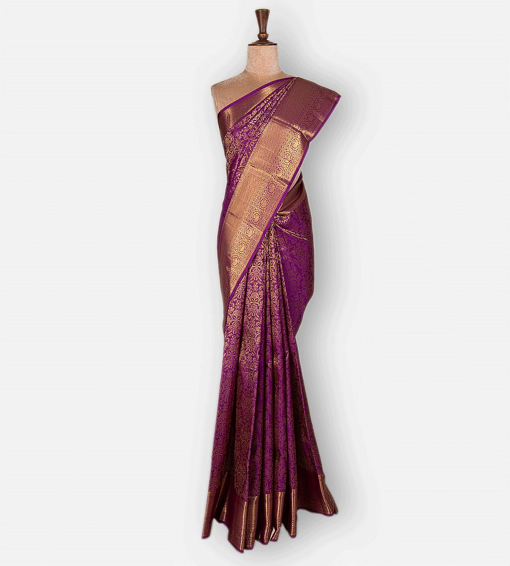 Purple Kanchipuram Silk Saree