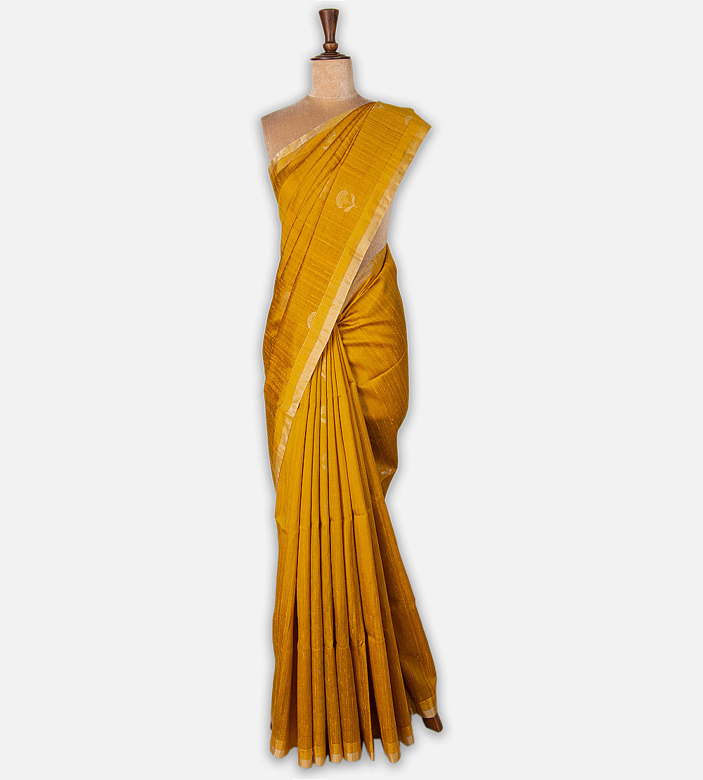 Yellow Raw Silk Saree