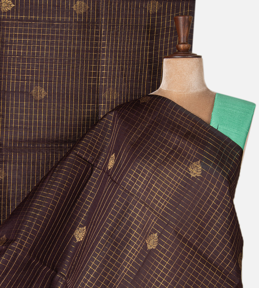 Aubergine Purple Raw Silk Saree