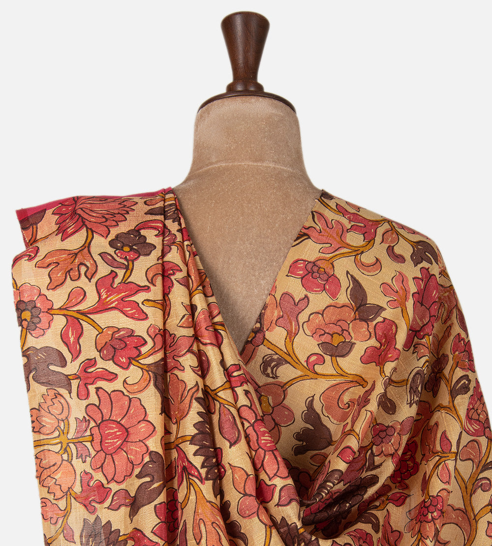 Pink Raw Silk Saree