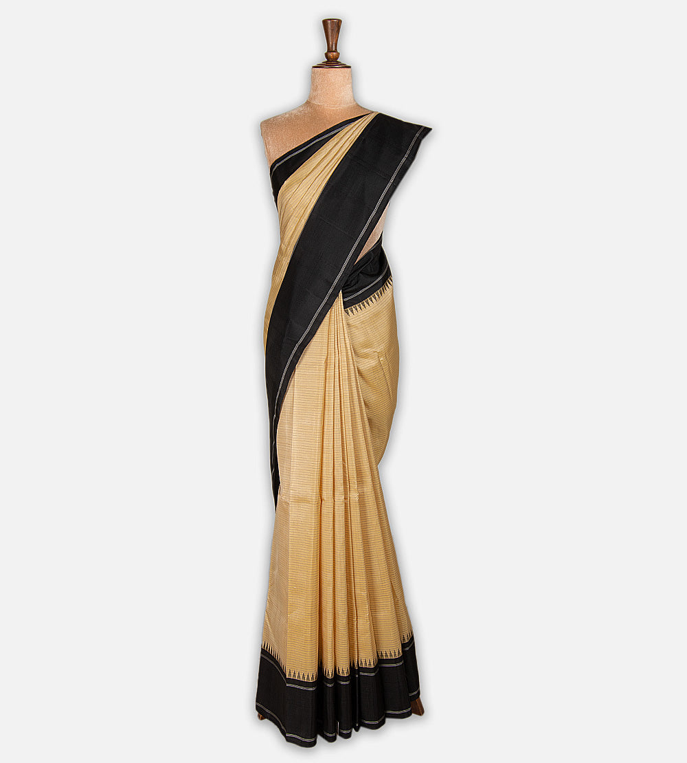 Beige Kanchipuram Silk Saree