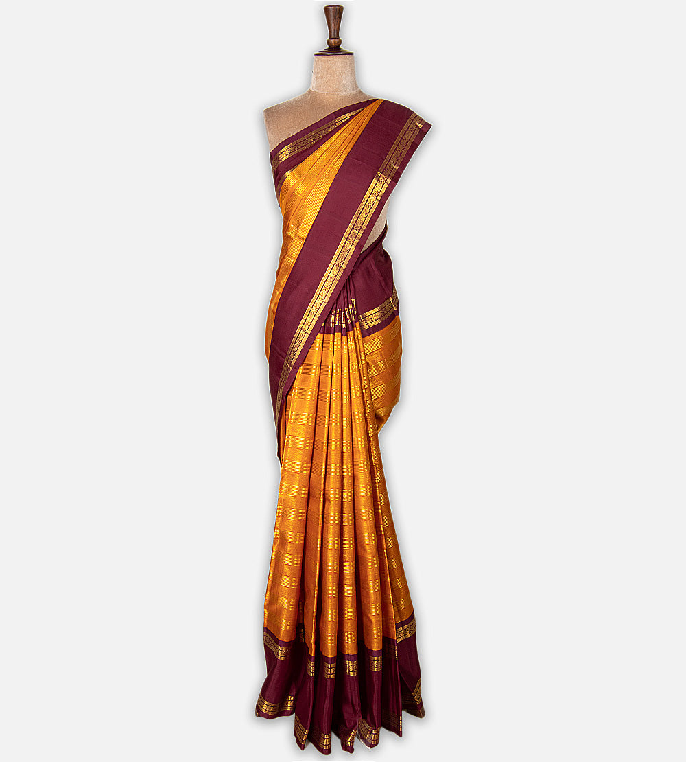 Yellow Kanchipuram Silk Saree