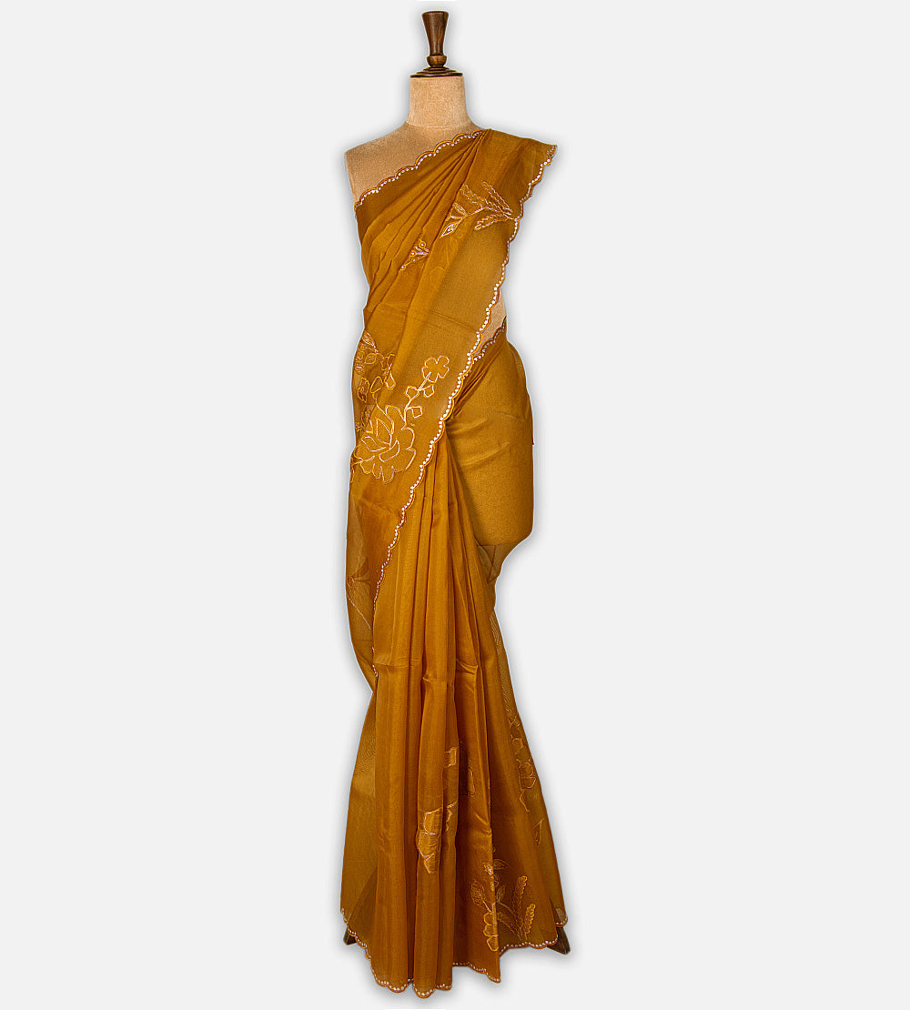 Yellow Organza Saree
