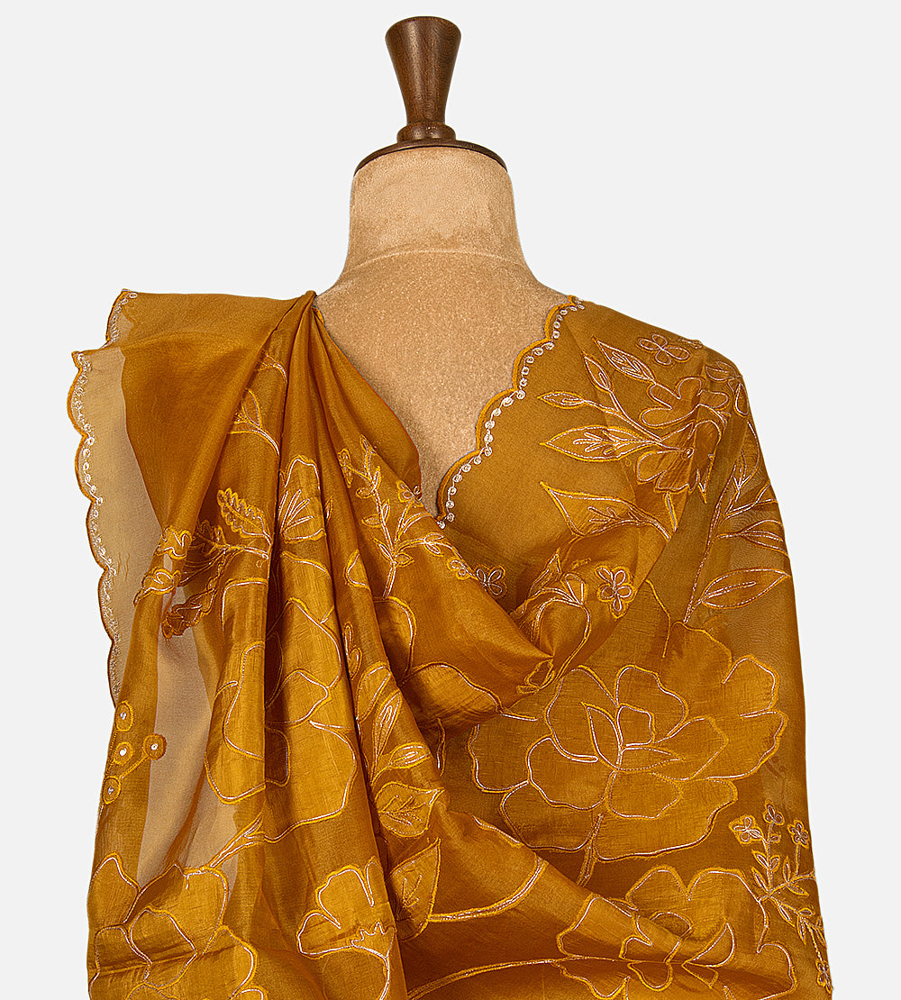 Yellow Organza Saree