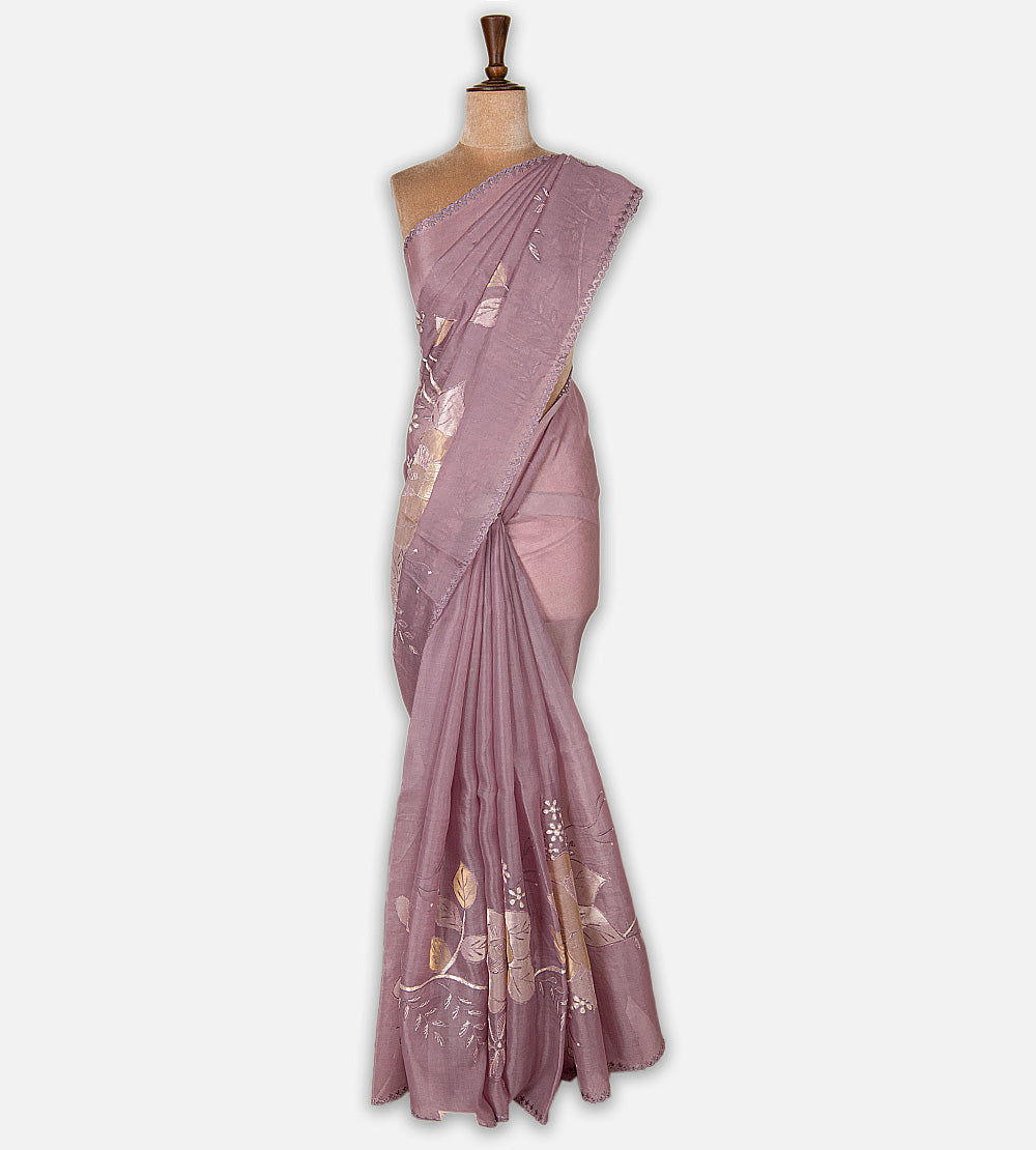 Mauve Organza Saree