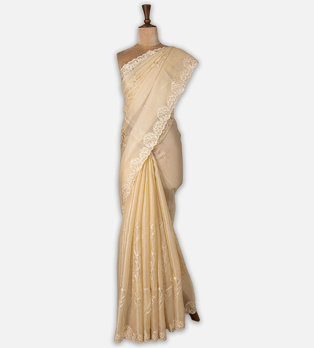 Light Beige Organza Saree