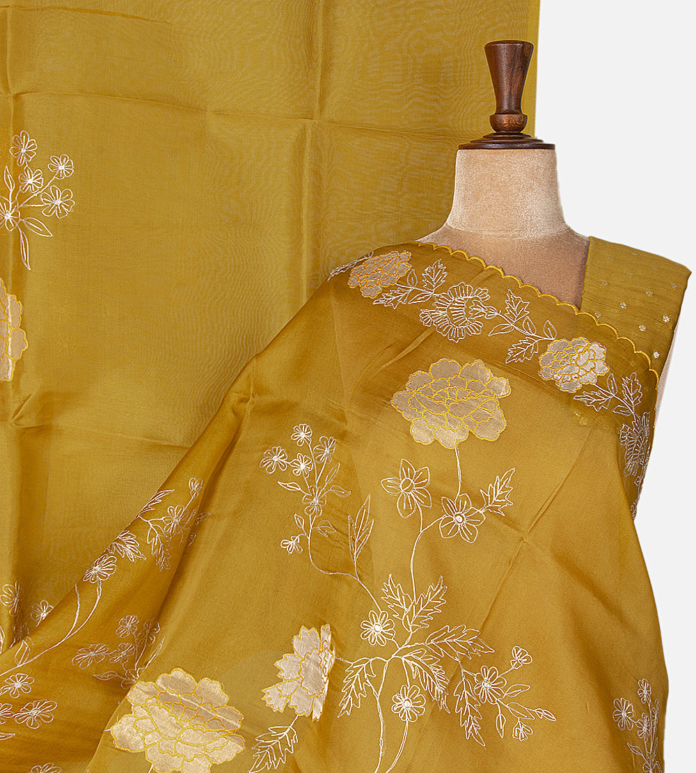 Gold Colour Organza Saree