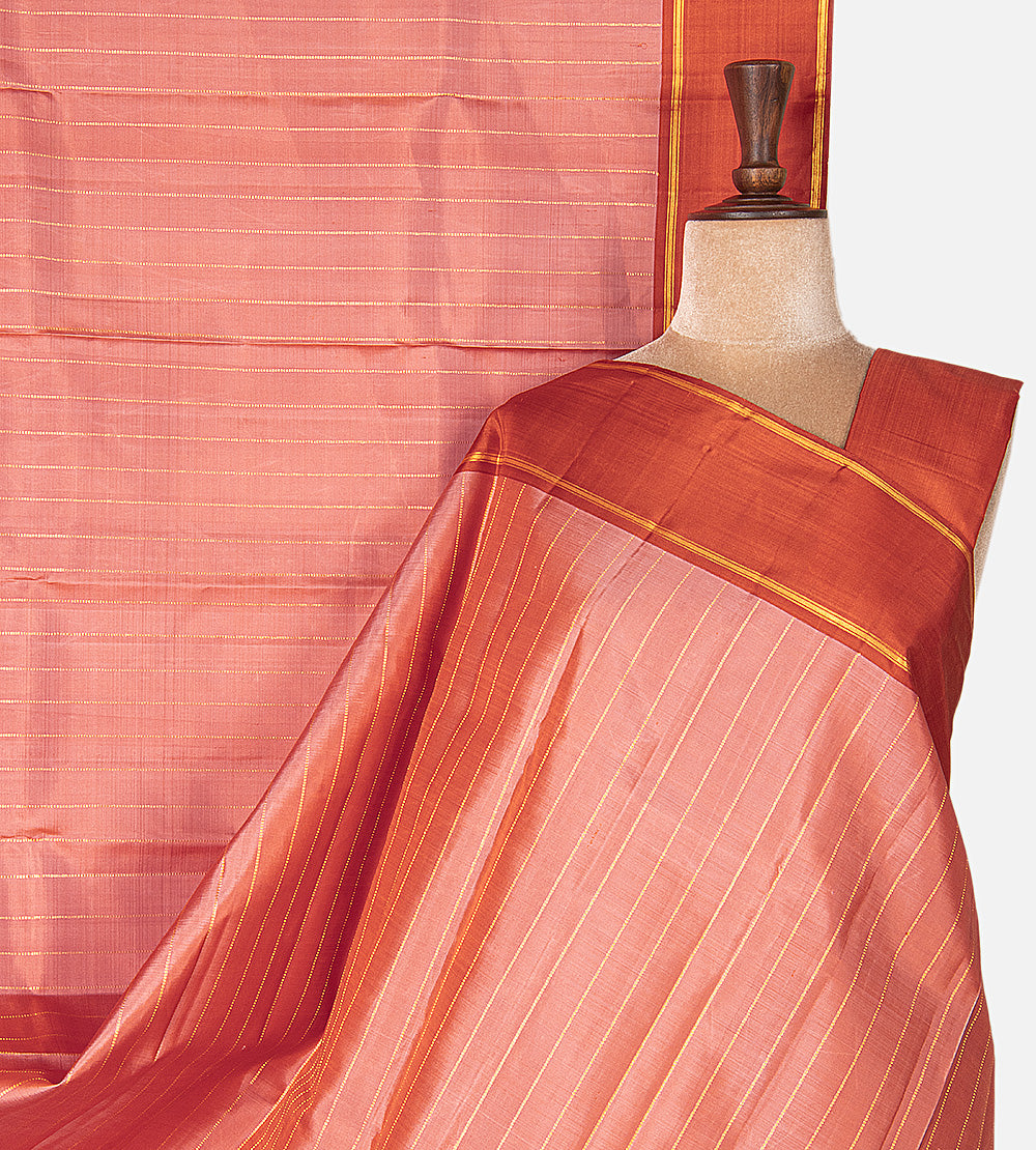 Peach Kanchipuram Silk Saree