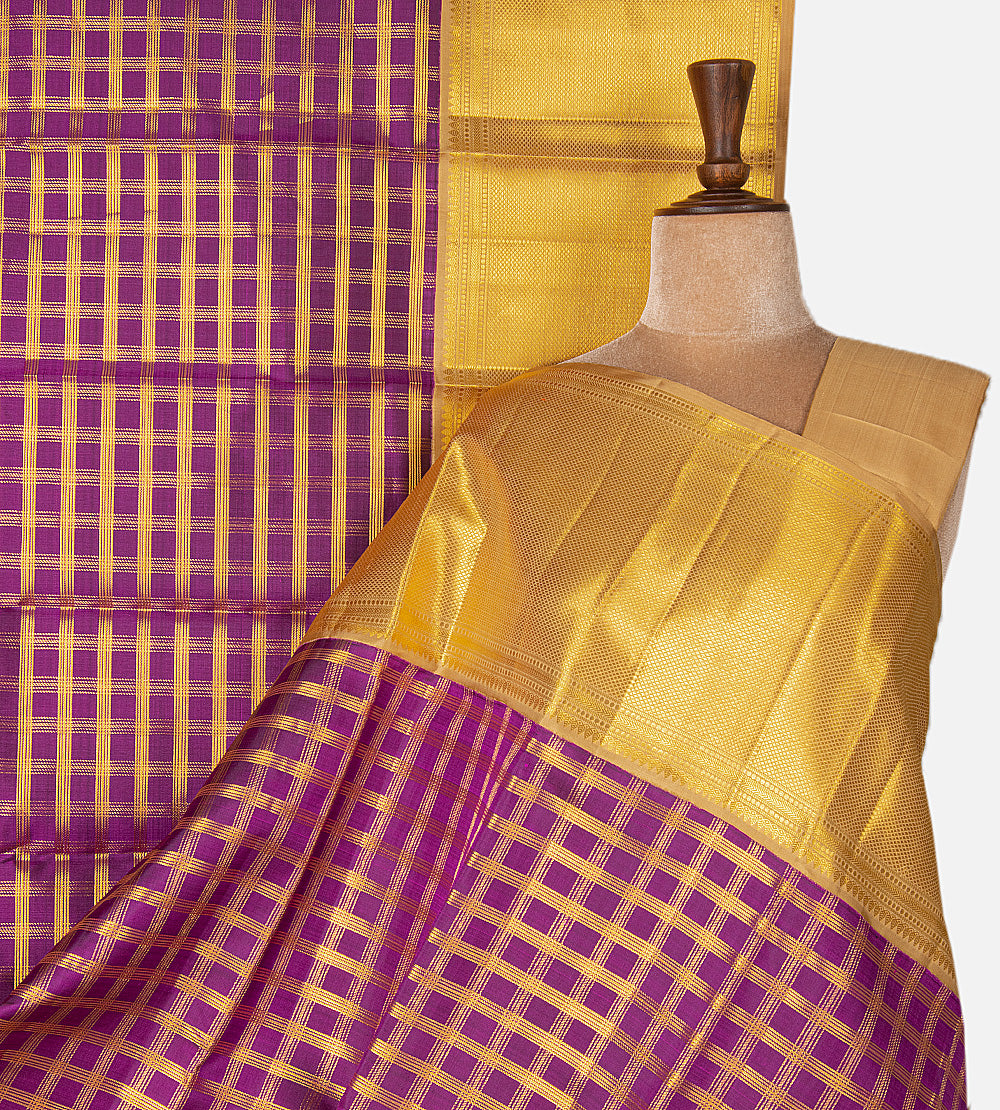 Purple Kanchipuram Silk Saree