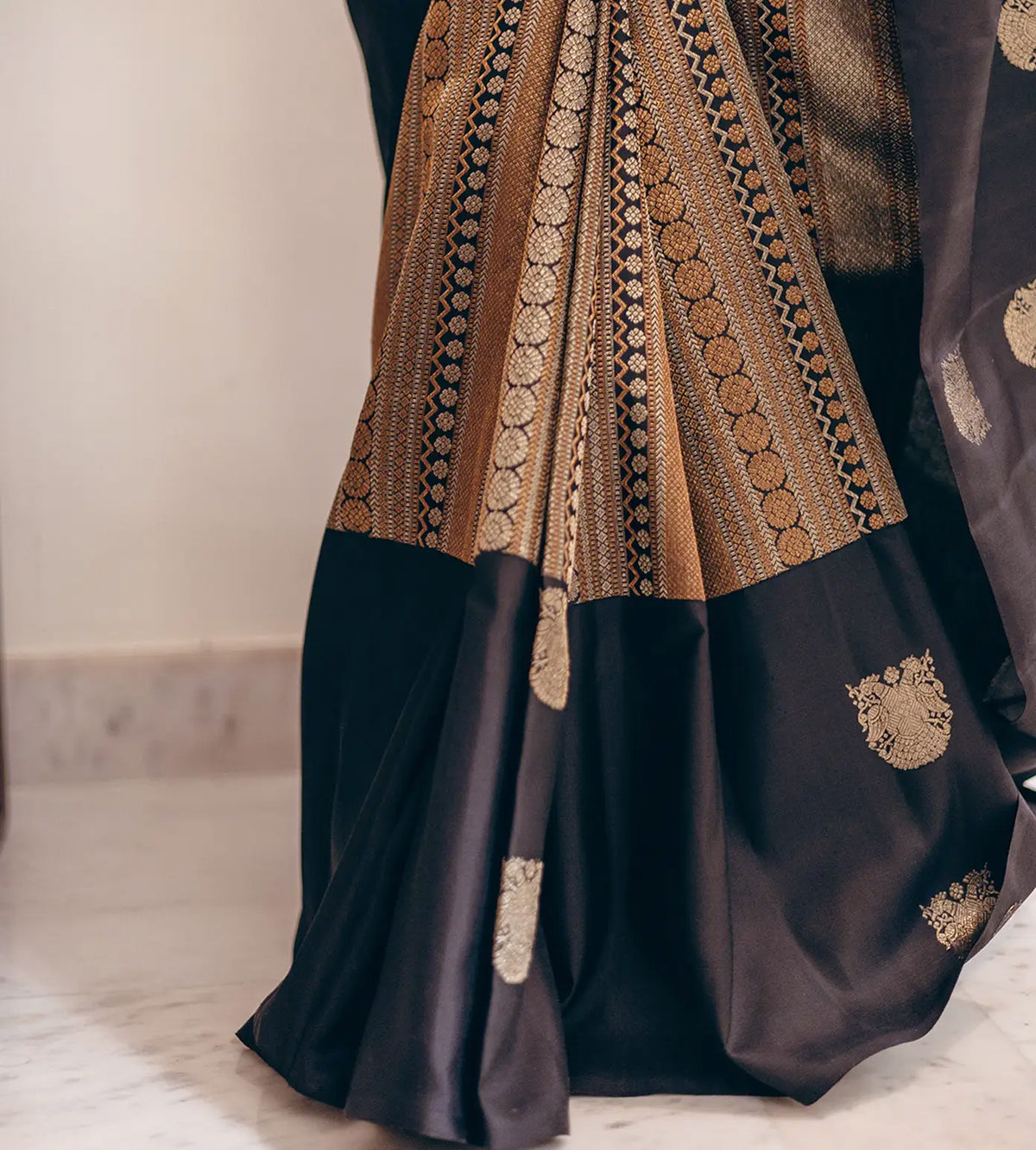 Brown Kanchipuram Silk Saree