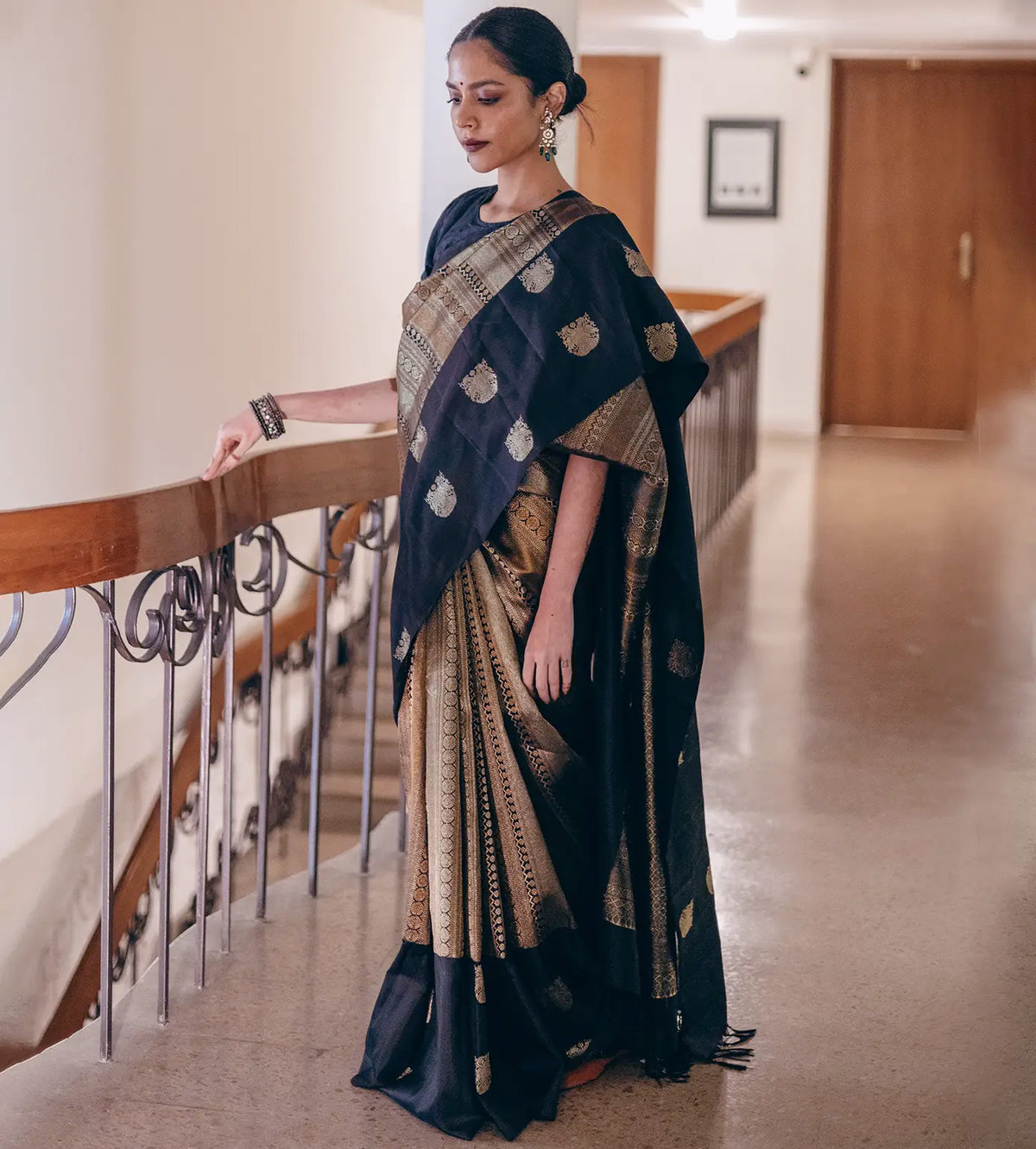 Brown Kanchipuram Silk Saree
