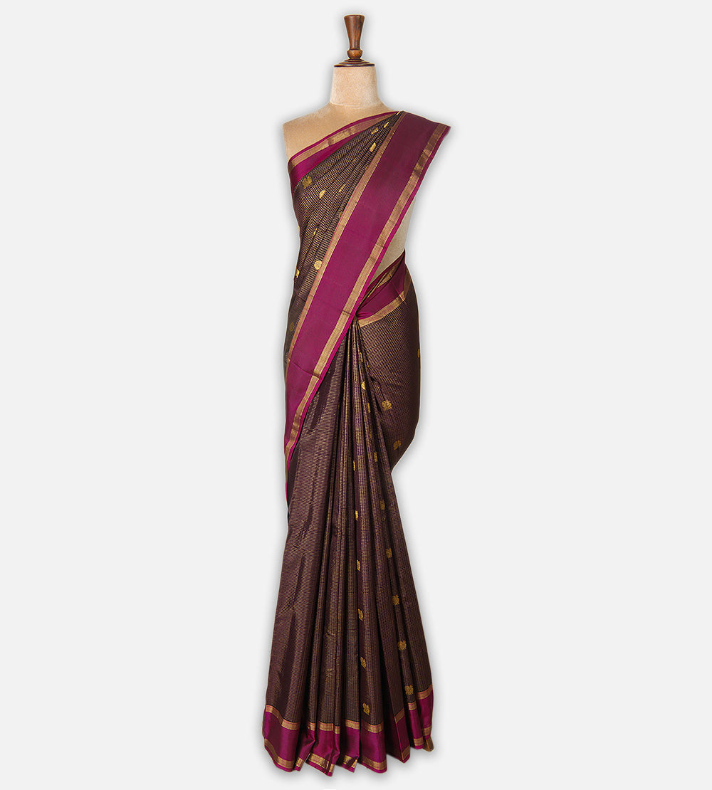 Brown Kanchipuram Silk Saree