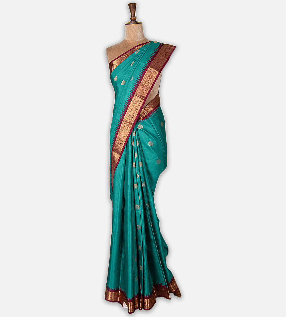 Deep Teal Soft Silk Saree