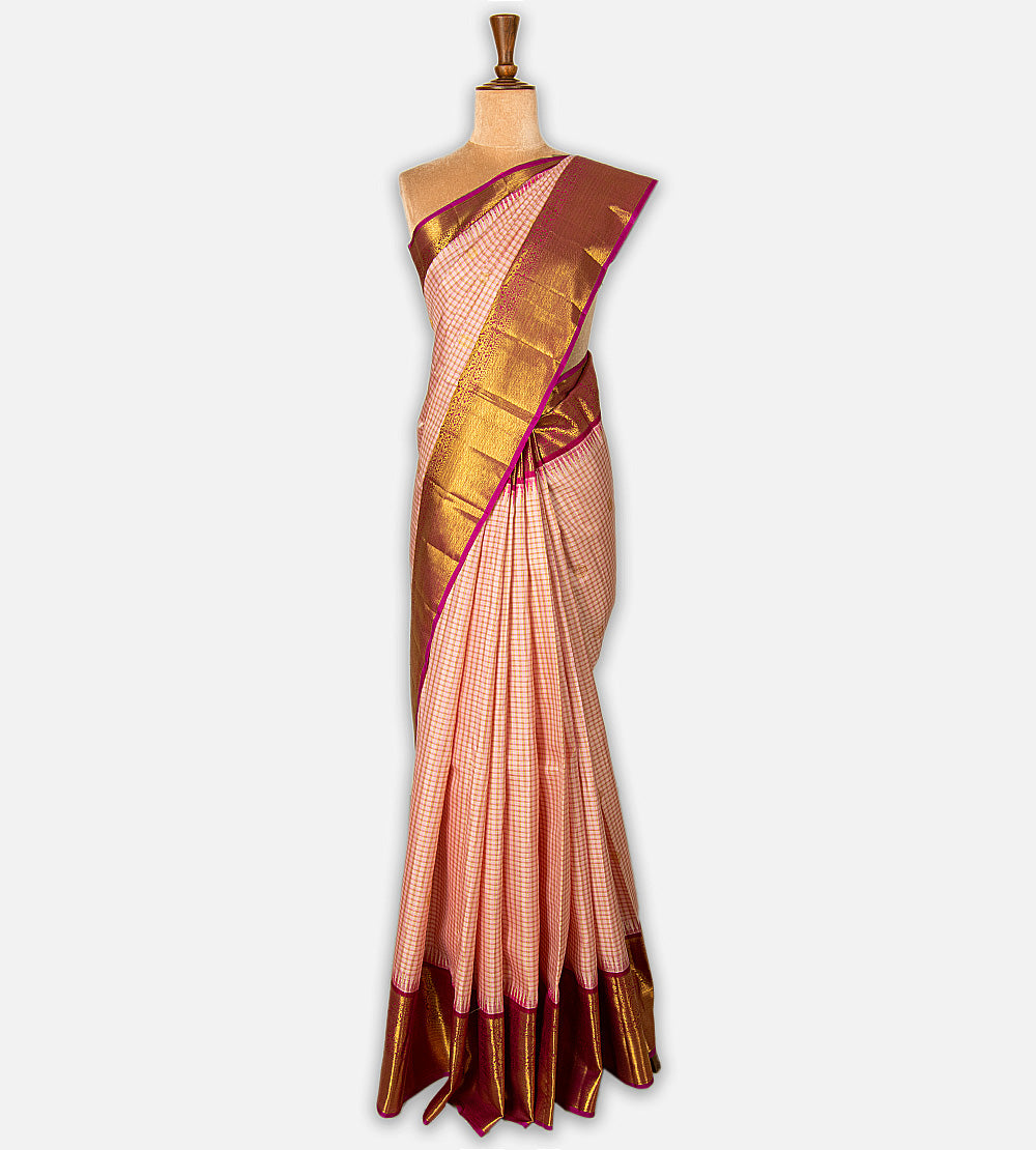 Peach Kanchipuram Silk Saree