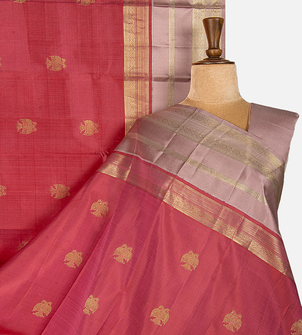 Pink Kanchipuram Silk Saree