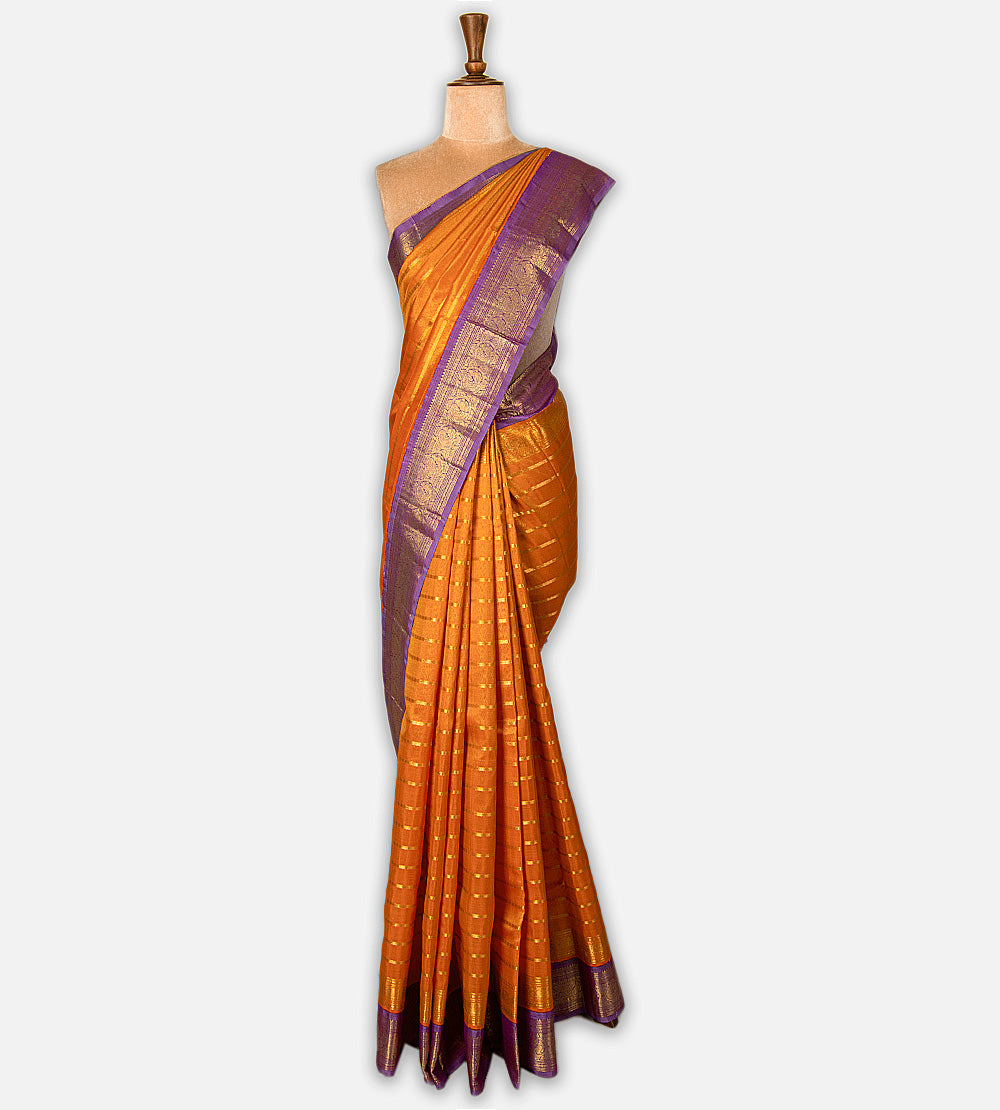 Orange Kanchipuram Silk Saree