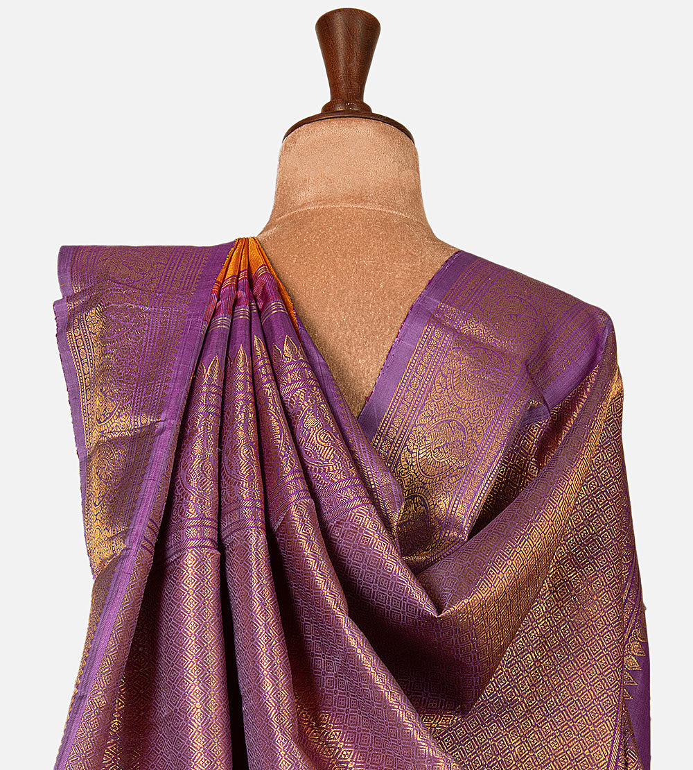 Orange Kanchipuram Silk Saree