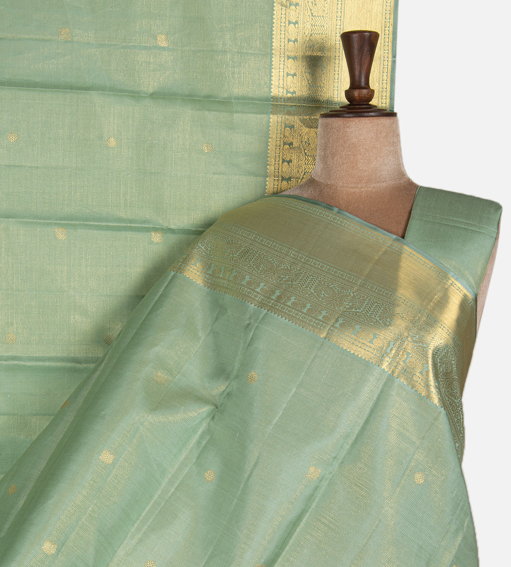 Pistachio Green Kanchipuram Silk Saree