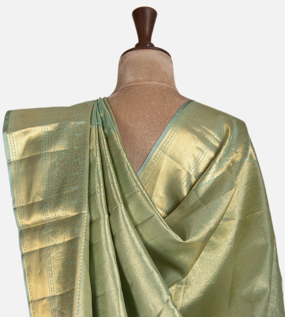 Pistachio Green Kanchipuram Silk Saree