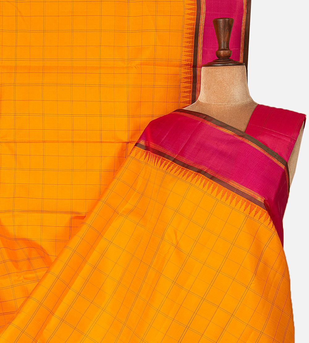 Yellow Kanchipuram Silk Saree