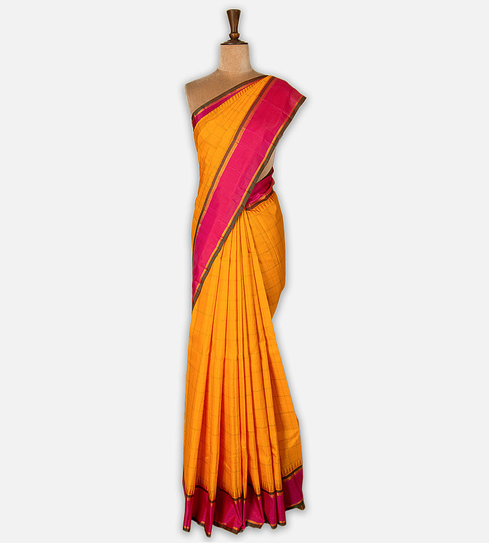 Yellow Kanchipuram Silk Saree