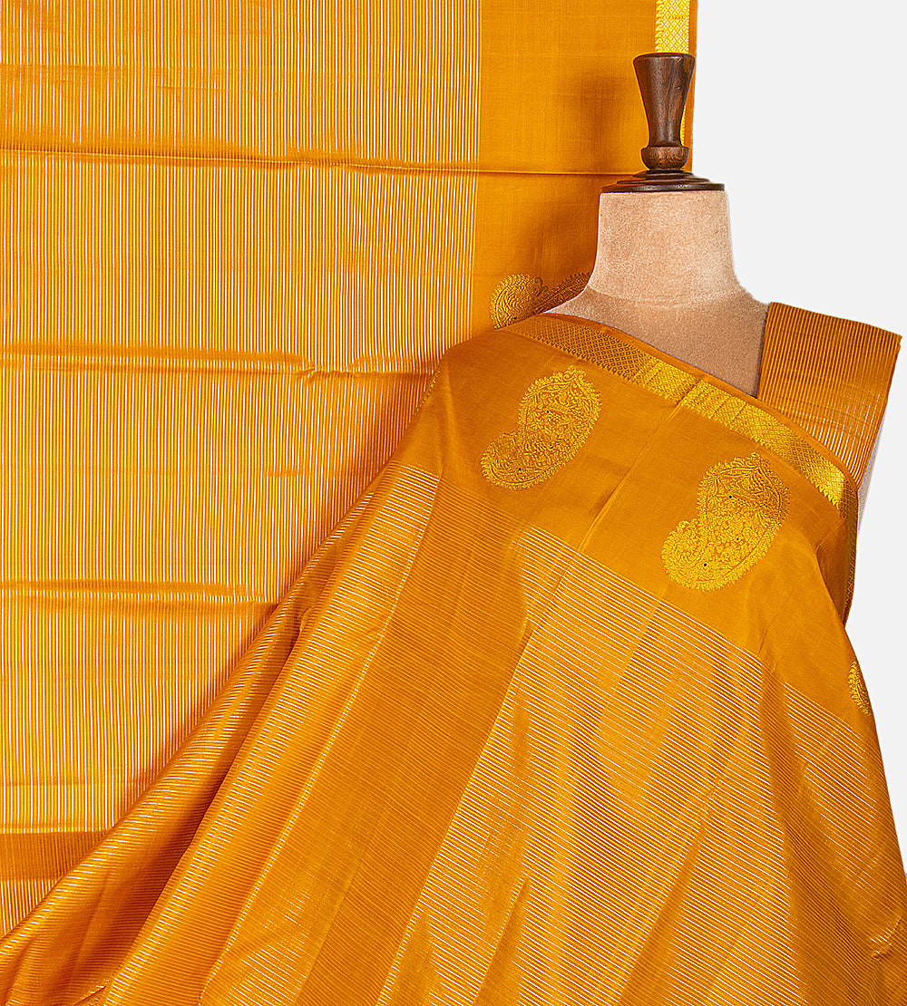 Yellow Kanchipuram Silk Saree