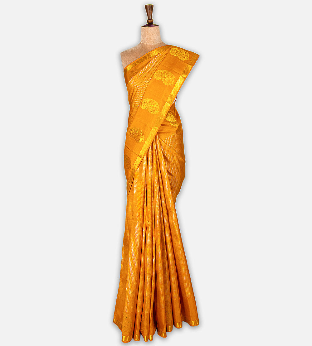 Yellow Kanchipuram Silk Saree