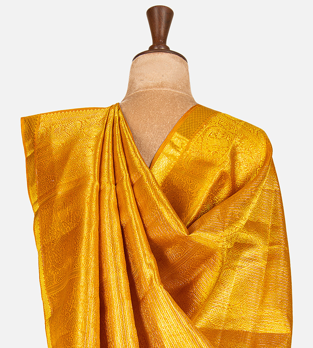 Yellow Kanchipuram Silk Saree