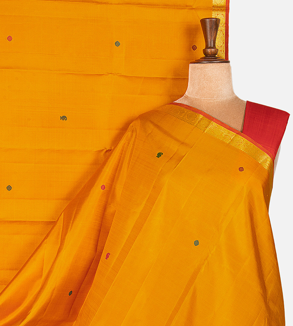 Yellow Kanchipuram Silk Saree