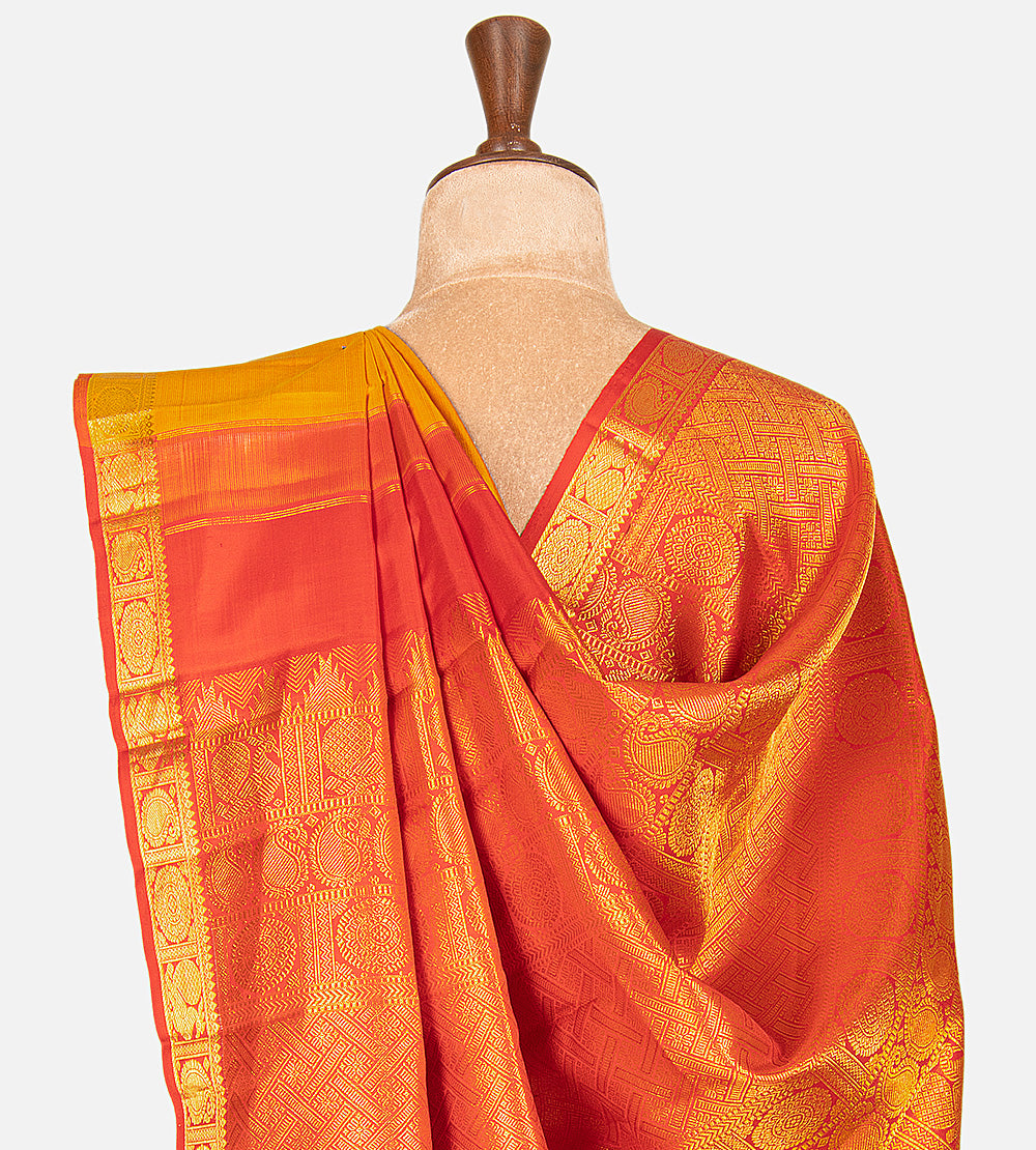 Yellow Kanchipuram Silk Saree