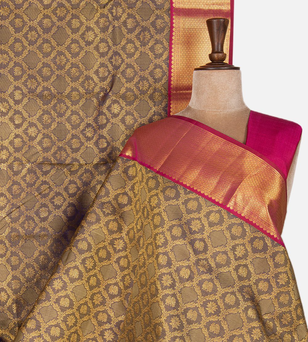 Green and Blue Kanchipuram Silk Saree