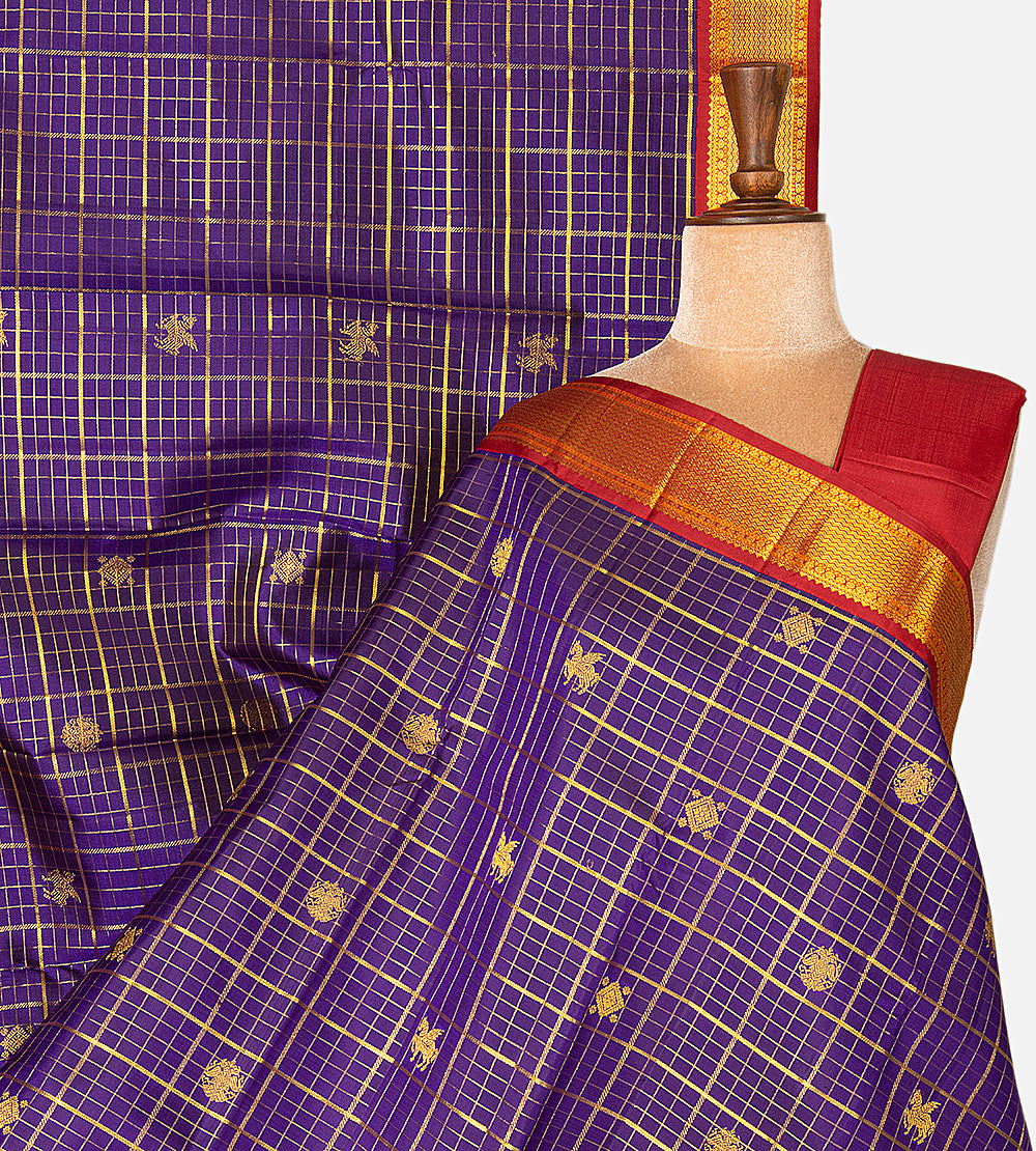 Purple Kanchipuram Silk Saree