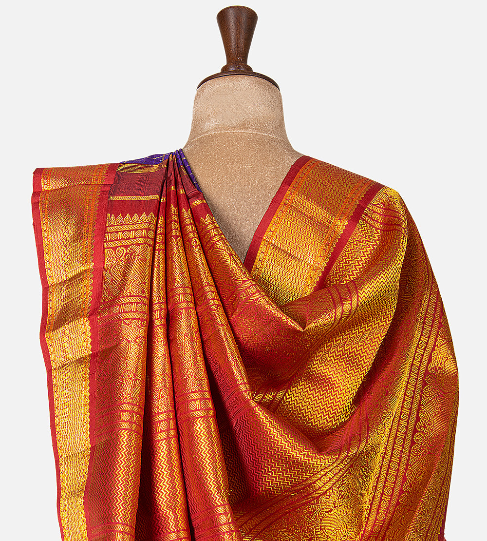 Purple Kanchipuram Silk Saree