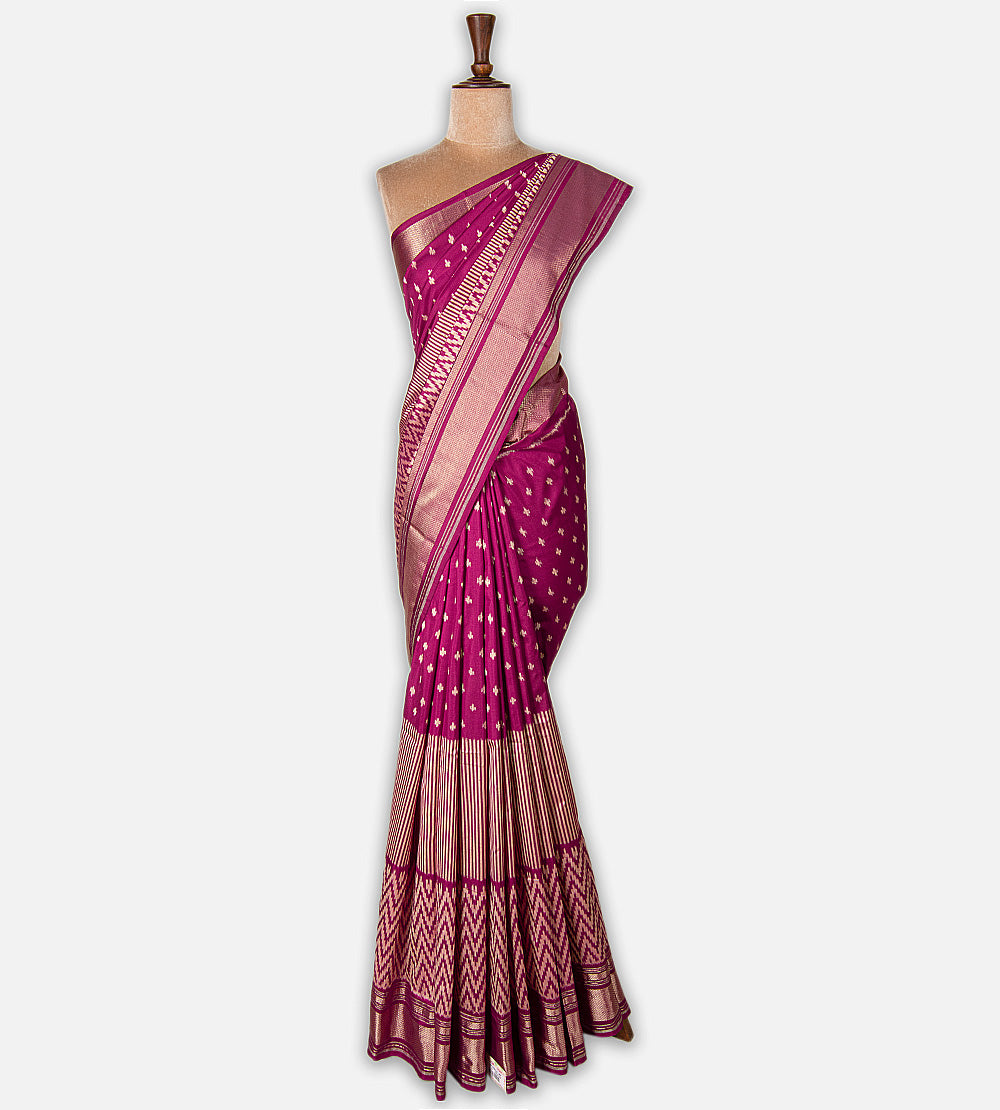 Pink Ikkat Silk Saree