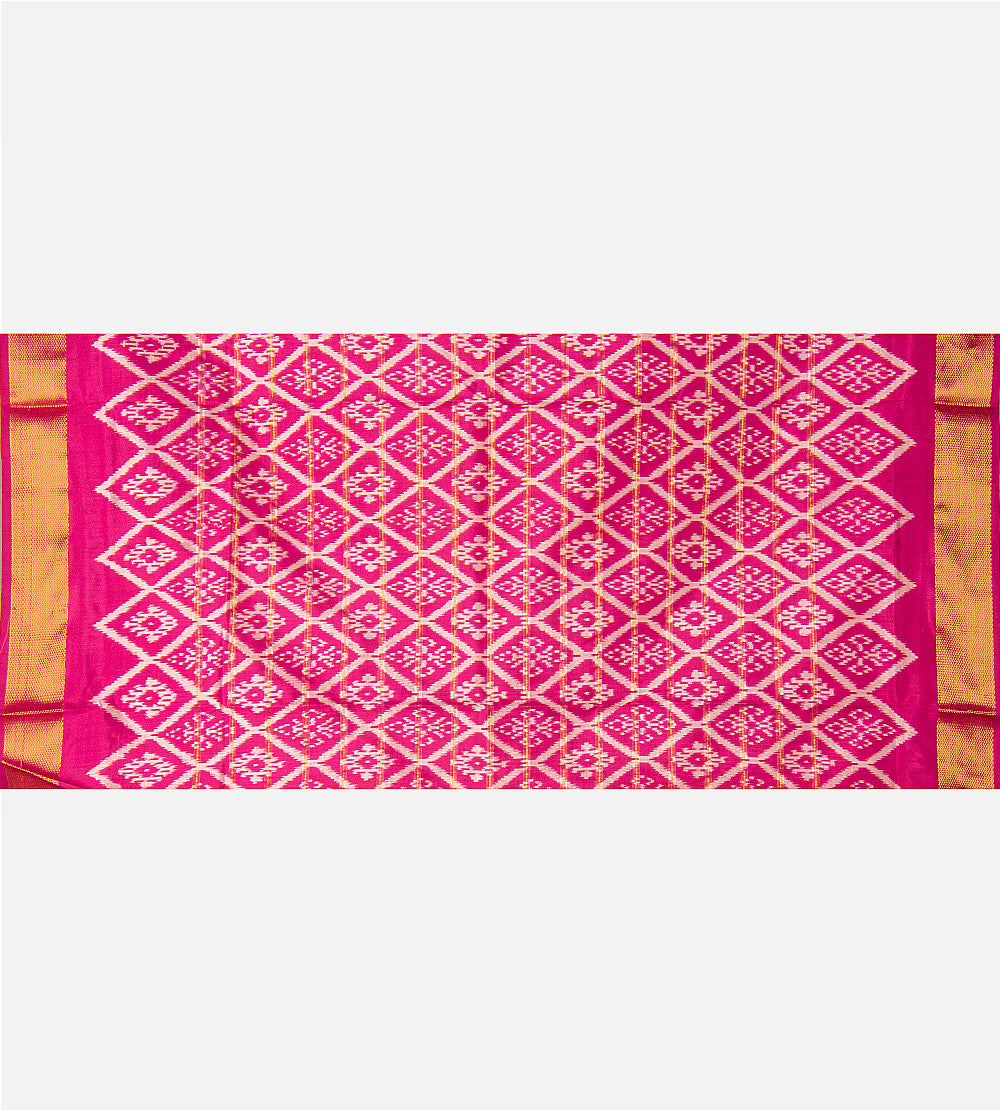 Light Beige Ikkat Silk Saree