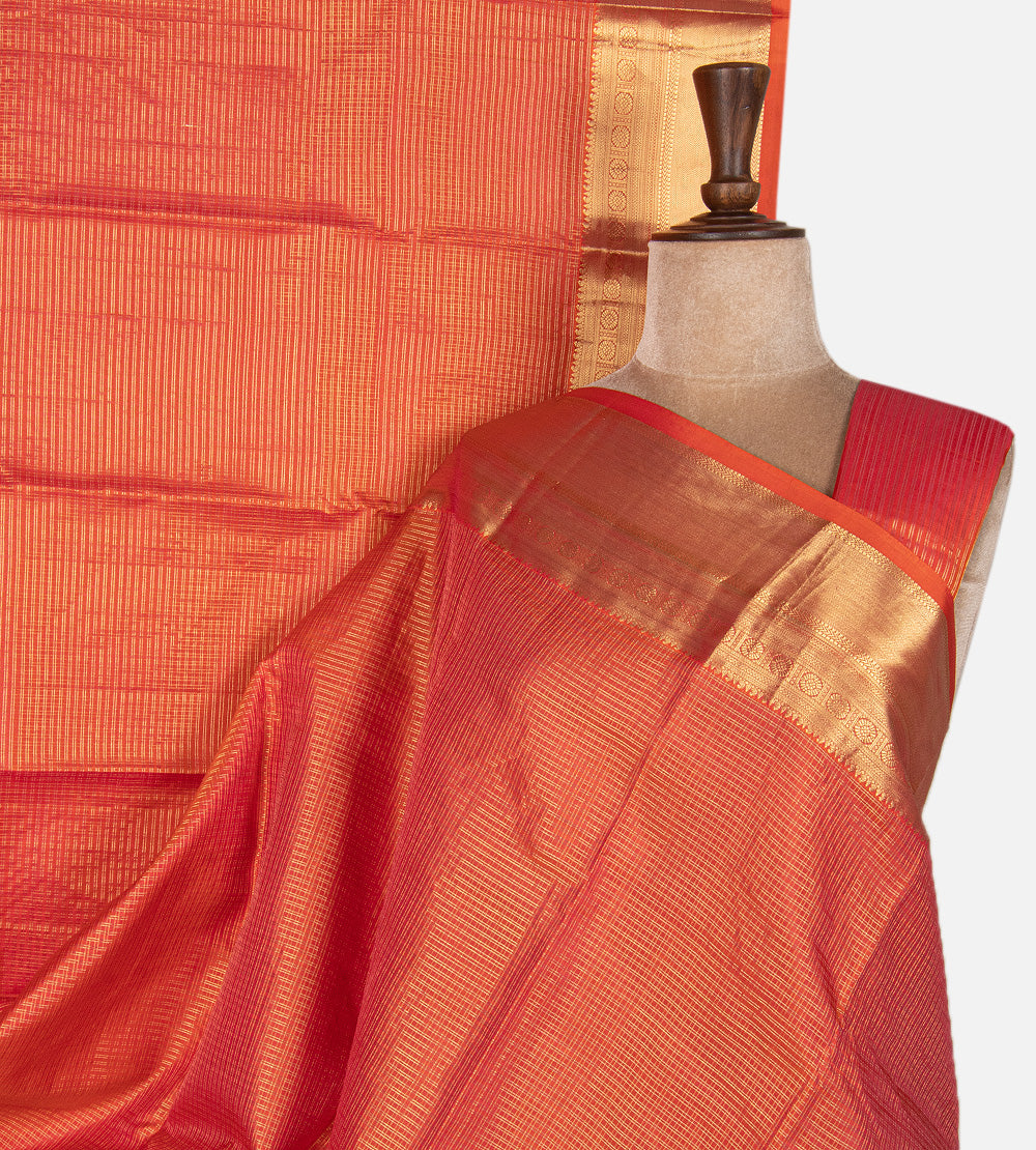 Pinkish Orange Soft Silk Saree