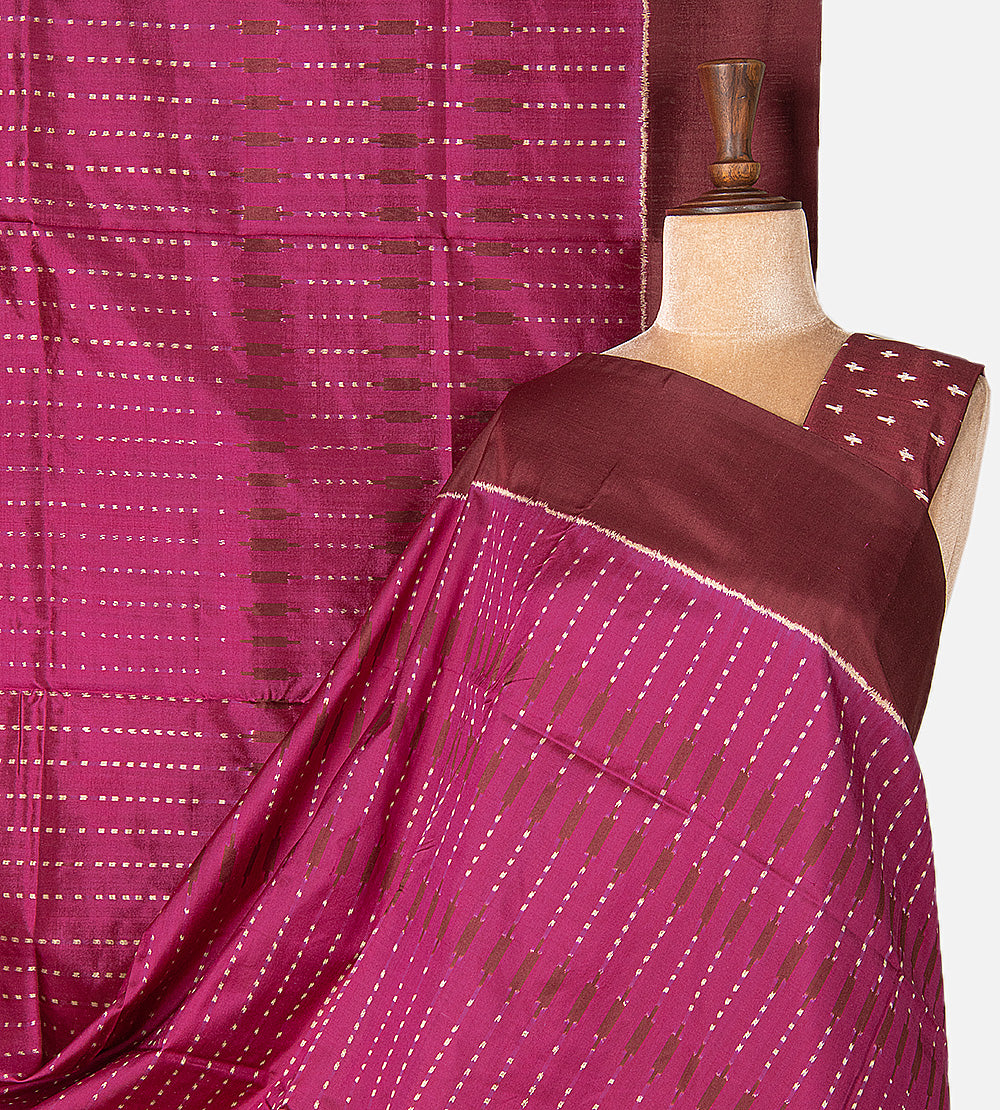 Pink Ikkat Silk Saree