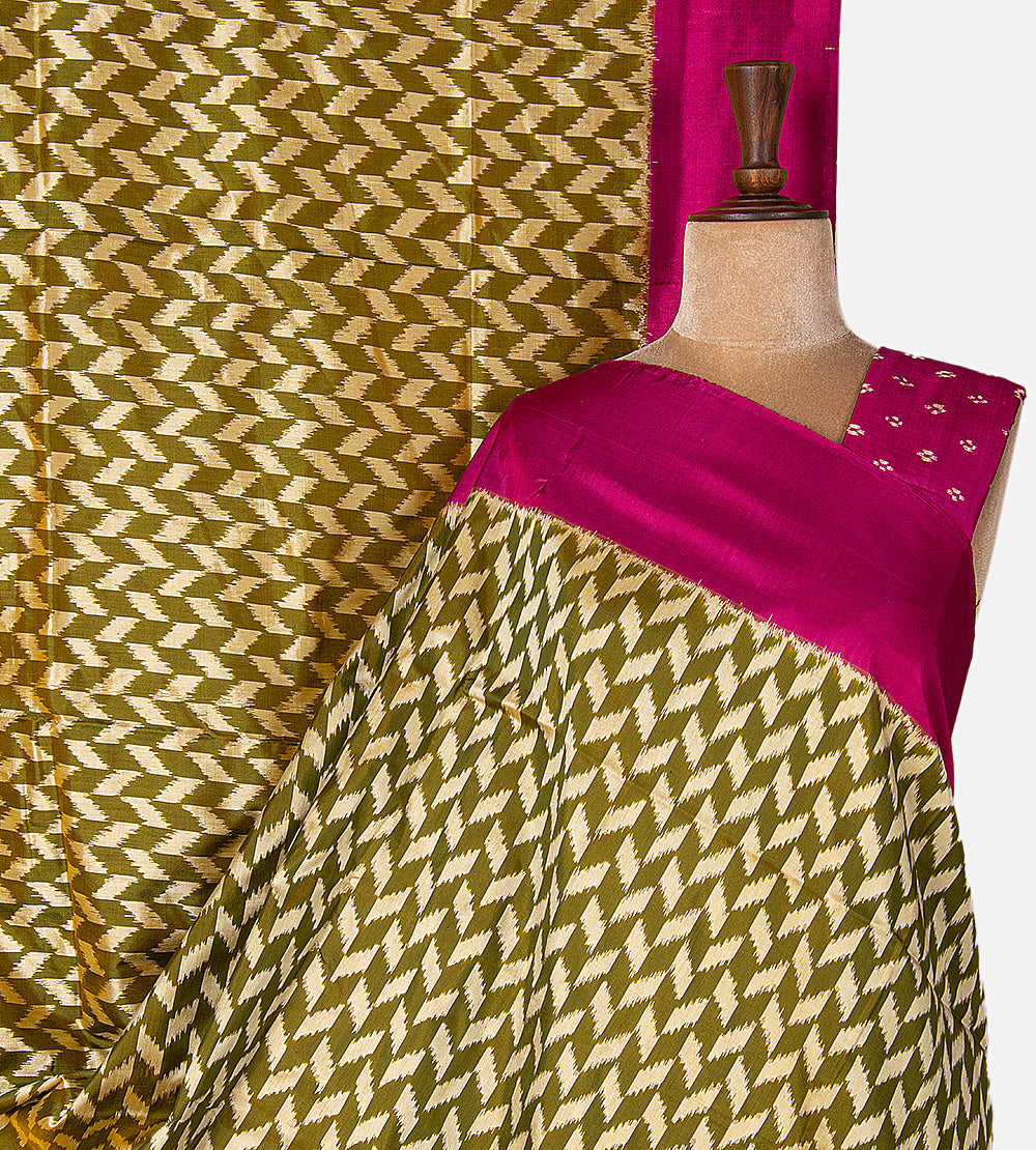 Green Ikkat Silk Saree