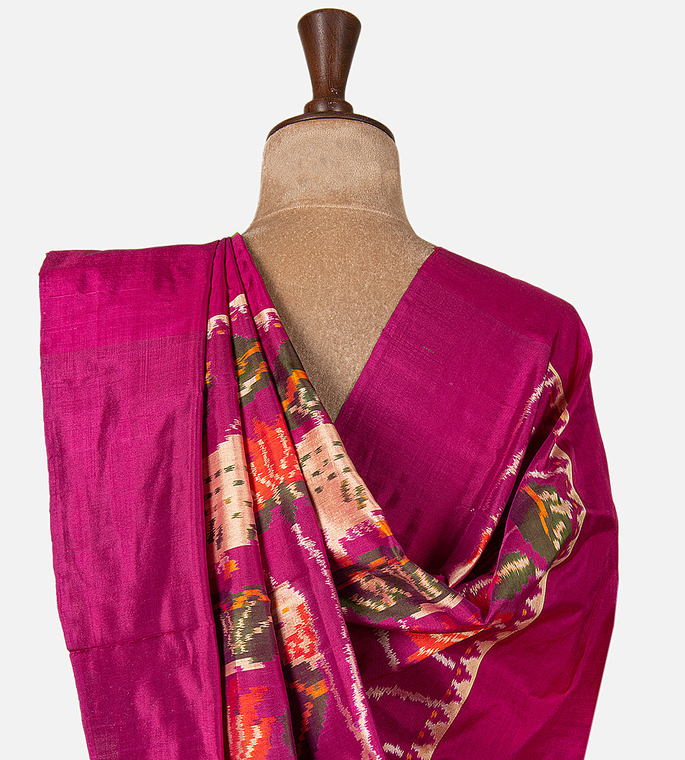 Green Ikkat Silk Saree