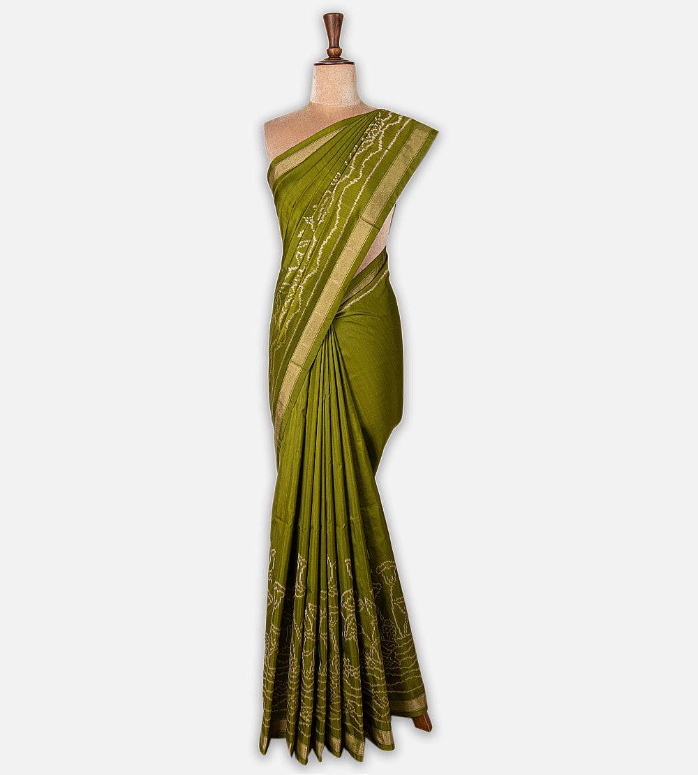 Green Ikkat Silk Saree