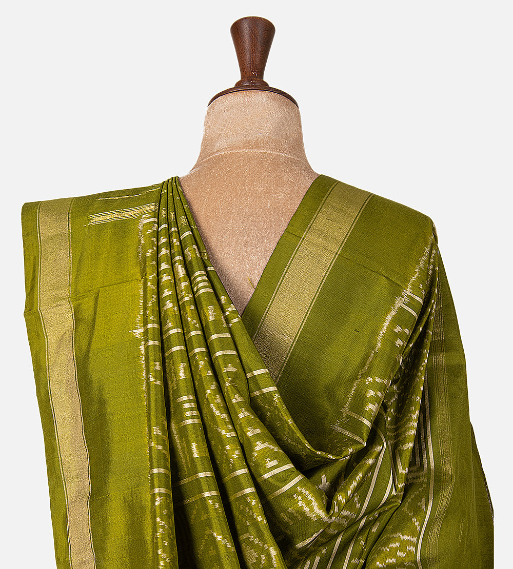Green Ikkat Silk Saree
