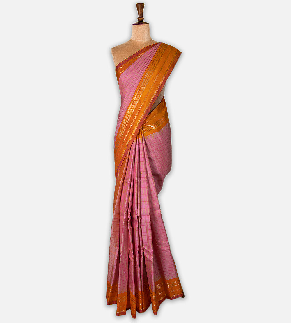Pink Gadwal Silk Saree