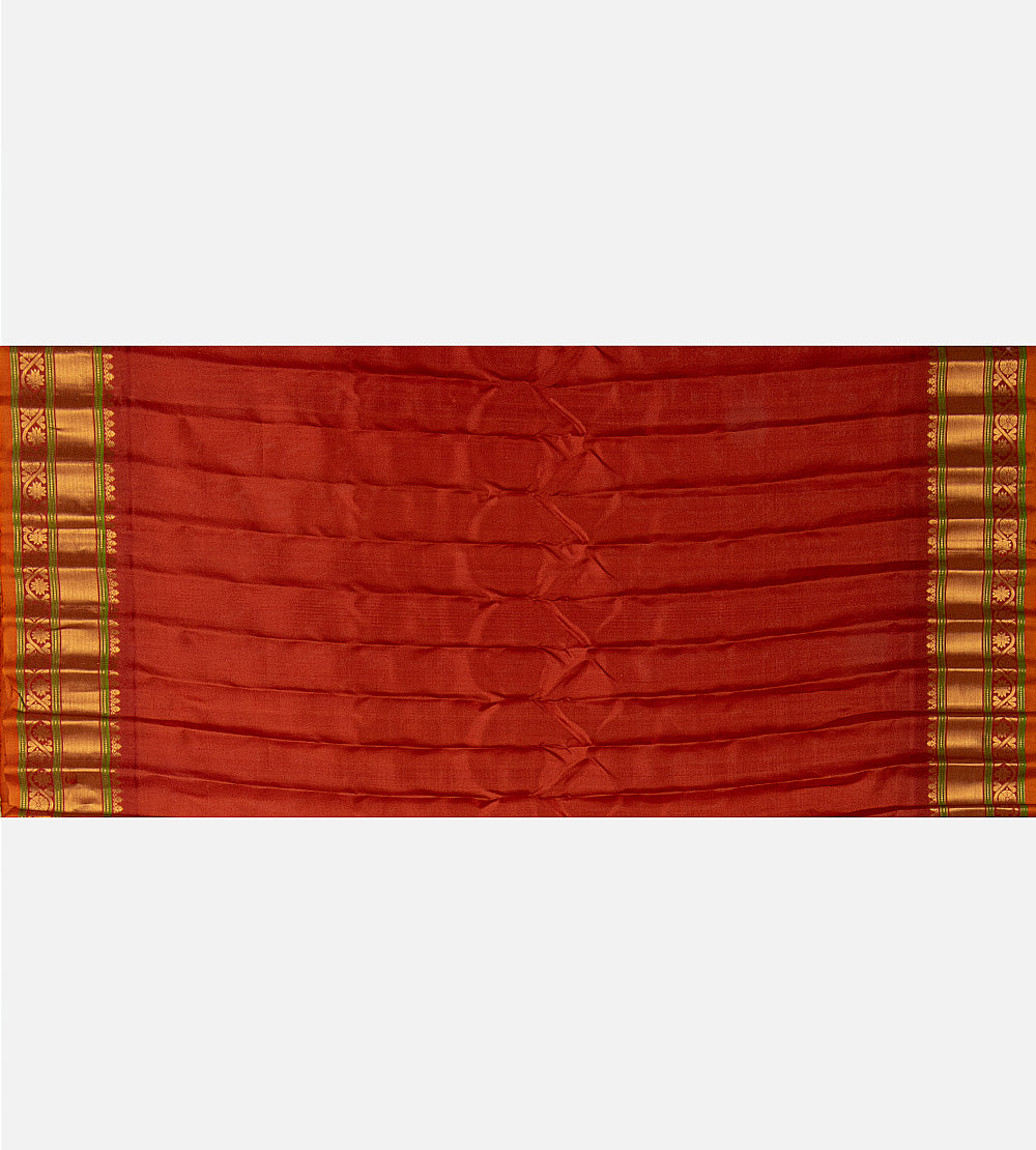 Peach Gadwal Silk Saree