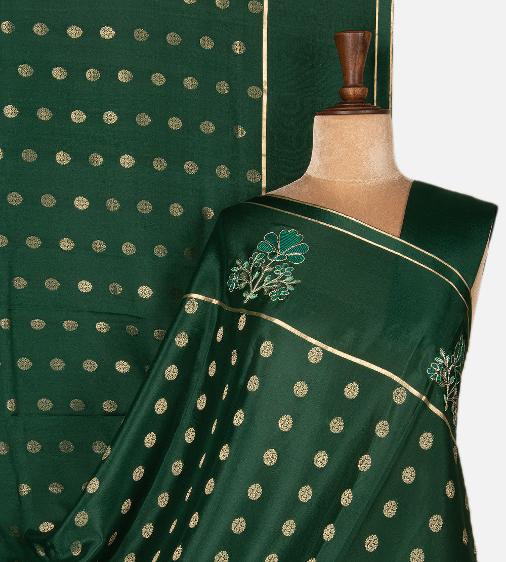 Green Mysore Crepe Saree