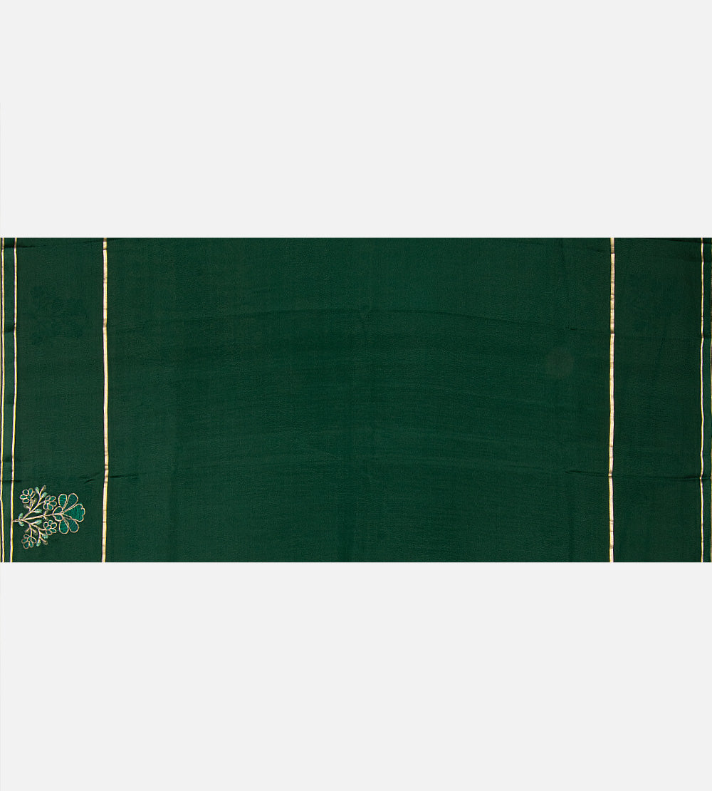 Green Mysore Crepe Saree
