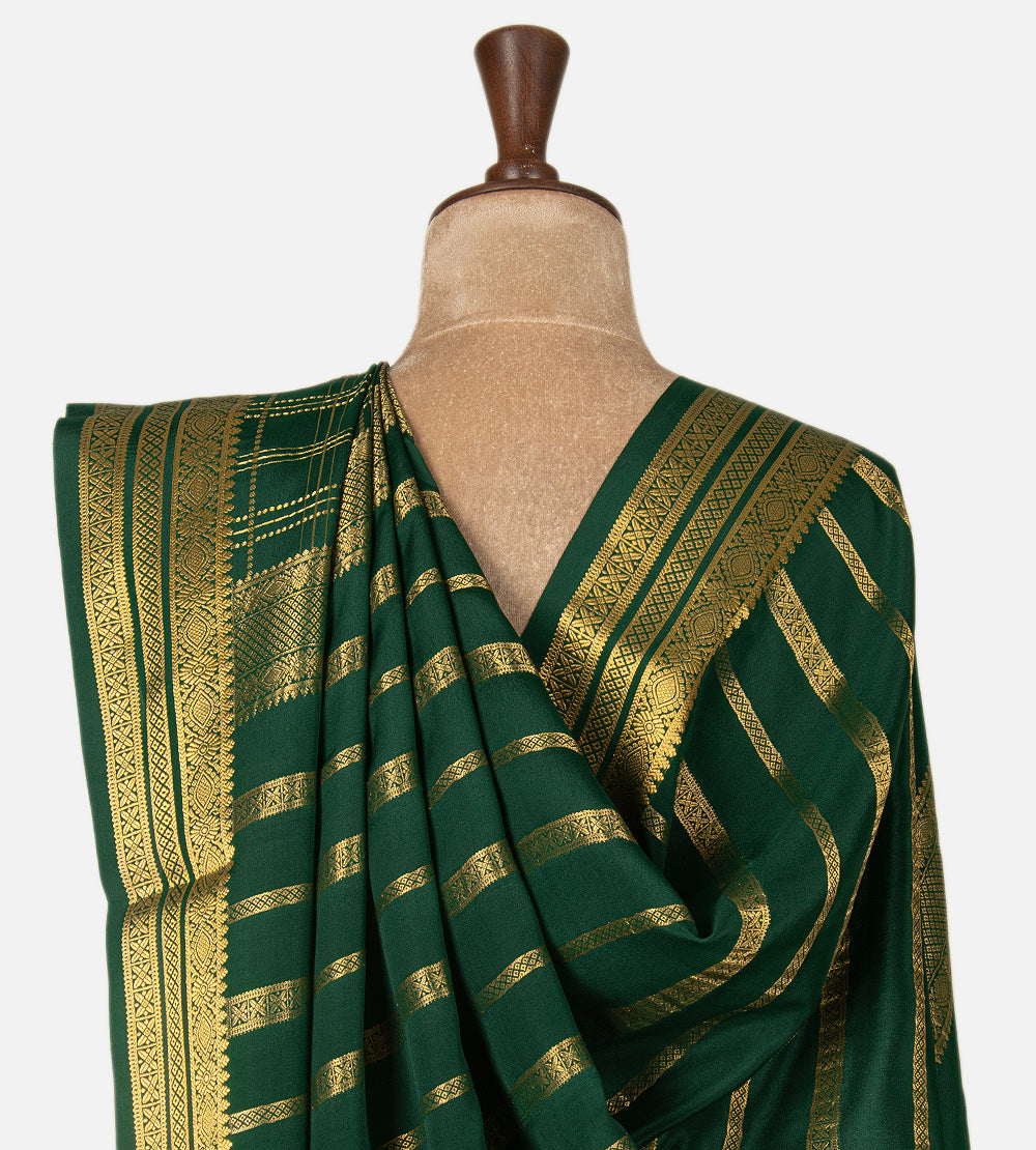 Green Mysore Crepe Saree